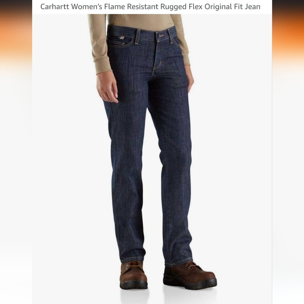NWT Carhartt Rugged Flex Flame Resistant Blue Jeans Size 12